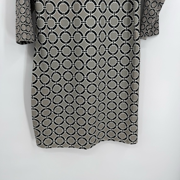 Gretchen Scott Designs Tunic Dress Size Medium Black Gray Geometric Midi - Picture 9 of 11